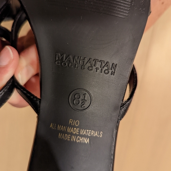 Black Women's Kitten heels with beaded accent - Picture 8 of 9